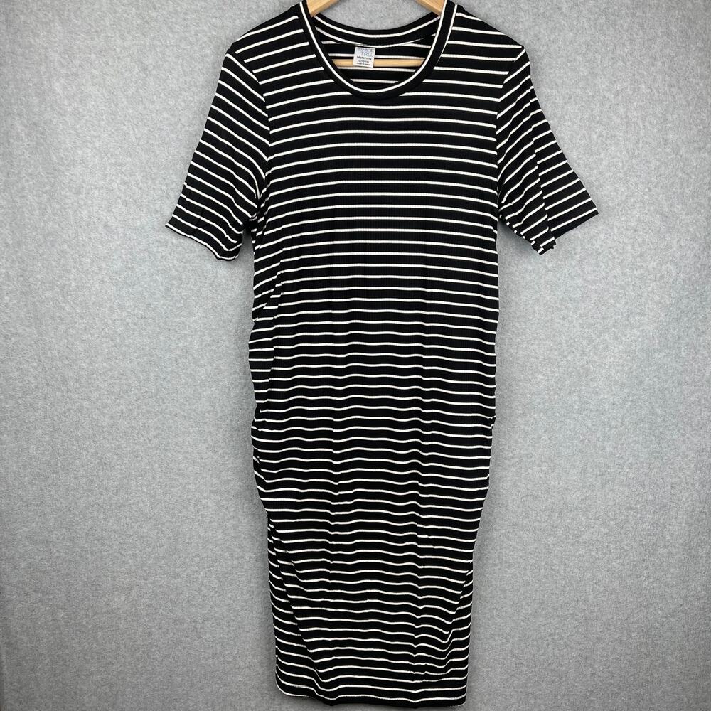 L4015 Time and Tru Maternity Striped Dress Size Large (12-14)